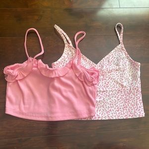 2 piece pink crop-top set
